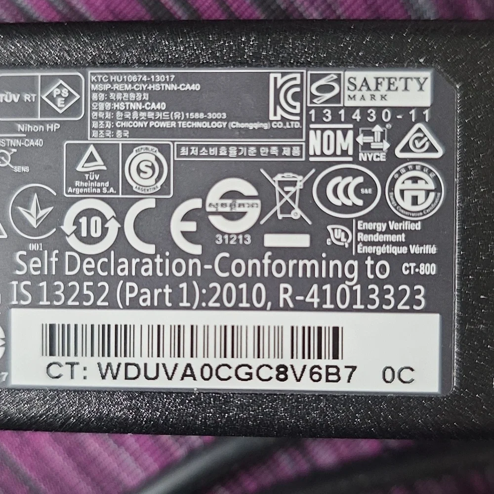 HP power cord for laptop HP HSTNN-CA40 AC
